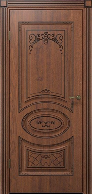 Дверь Вителия экошпон Дуб янтарный патина черная