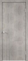 Дверь ПГ TECHNO М2 c алюм. кромкой Муар светлый. 2 вертикальных молдинга.