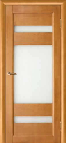 Дверь Вега 2 светлый орех – Массив сосна остекленная