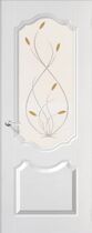 Дверь ПО Орхидея Белоснежный стекло Сатинато с фьюзингом